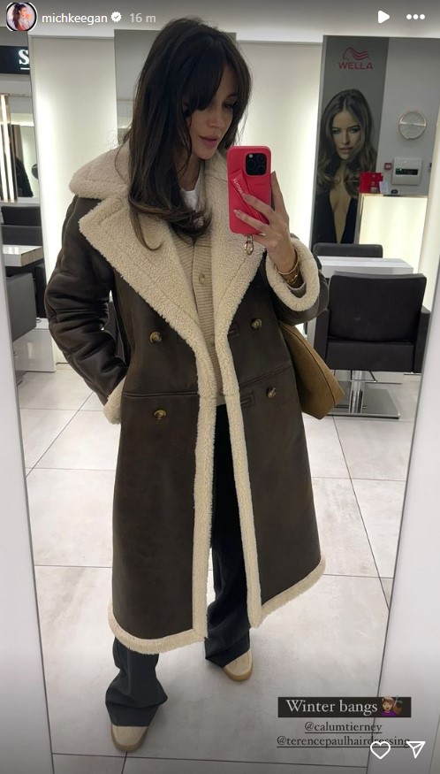 Michelle Keegan is warm and super-chic in this shearling