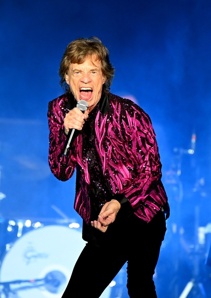 Mick Jagger performing at the No Filter tour