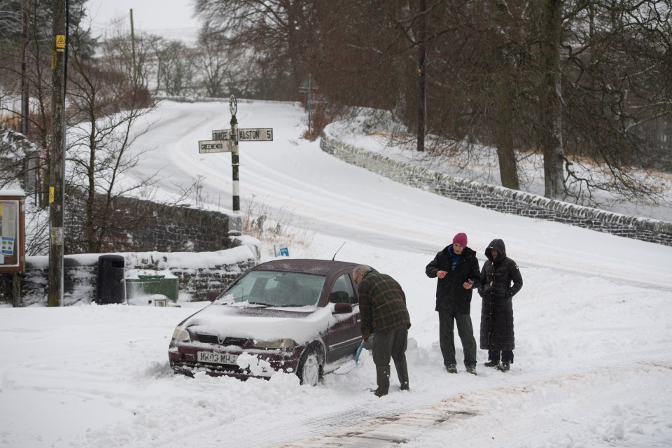 Motorists stranded in the Cumbrian village of Nenthead