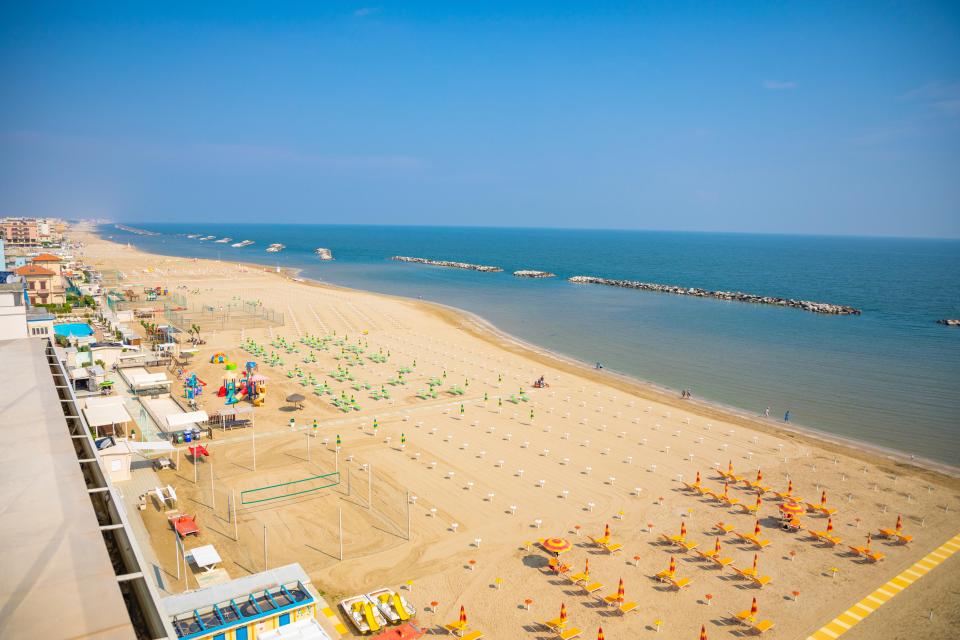 Rimini is a seaside town on Italy's Adriatic Coast