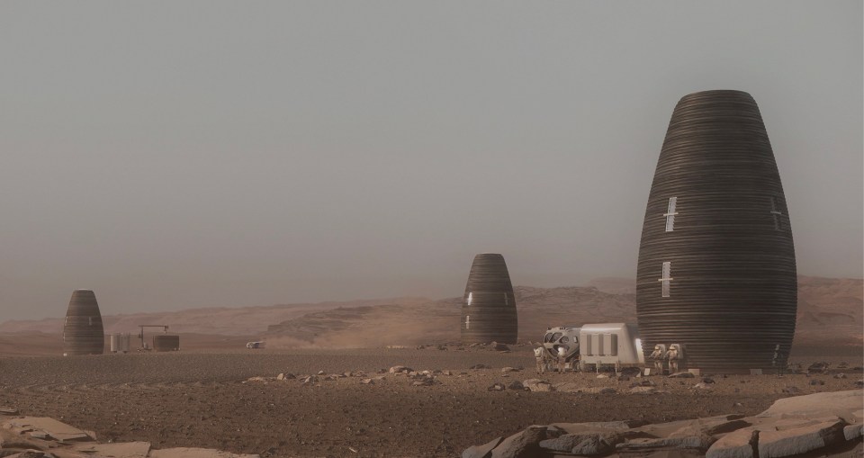 Giant 3D printers would be needed to construct the homes using regolith