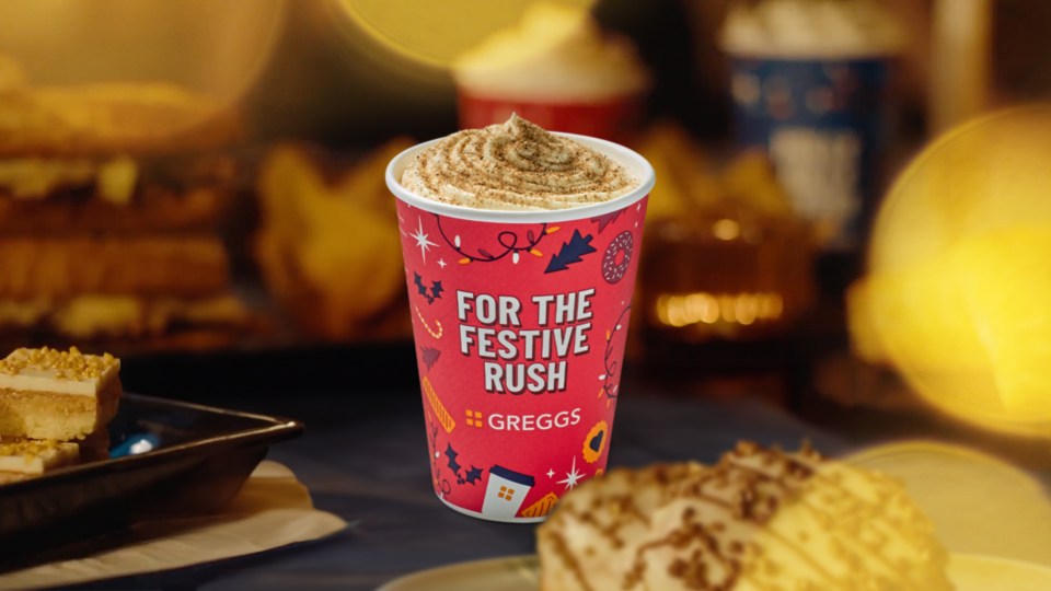 a cup that says for the festive rush on it