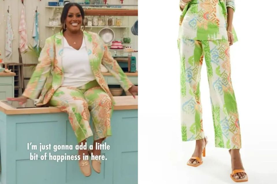 A green and orange co-ord for seventies week