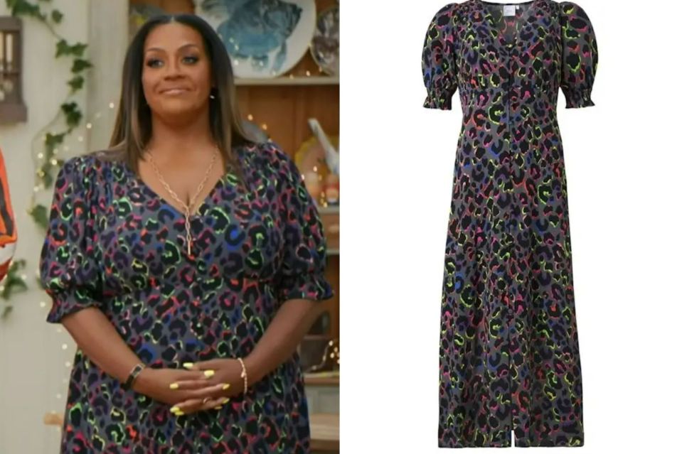 Last weeks semi-final saw Alison wear this colourful leopard print dress