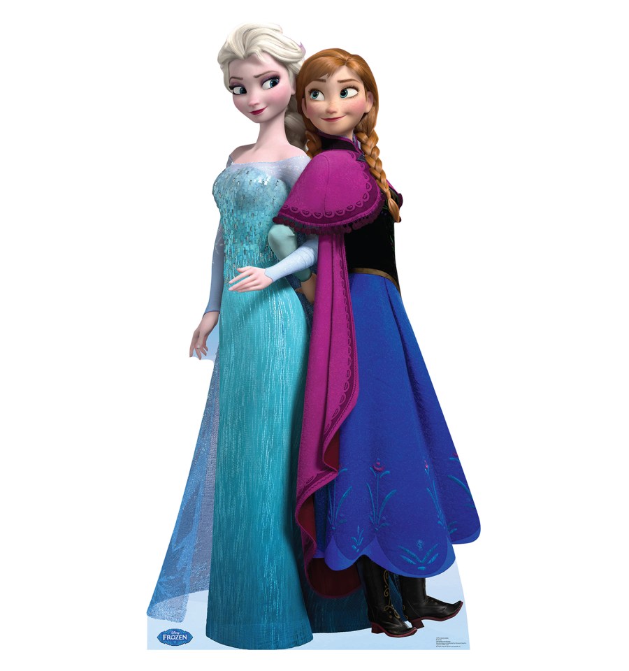 Characters Elsa and Anna from the Frozen flicks