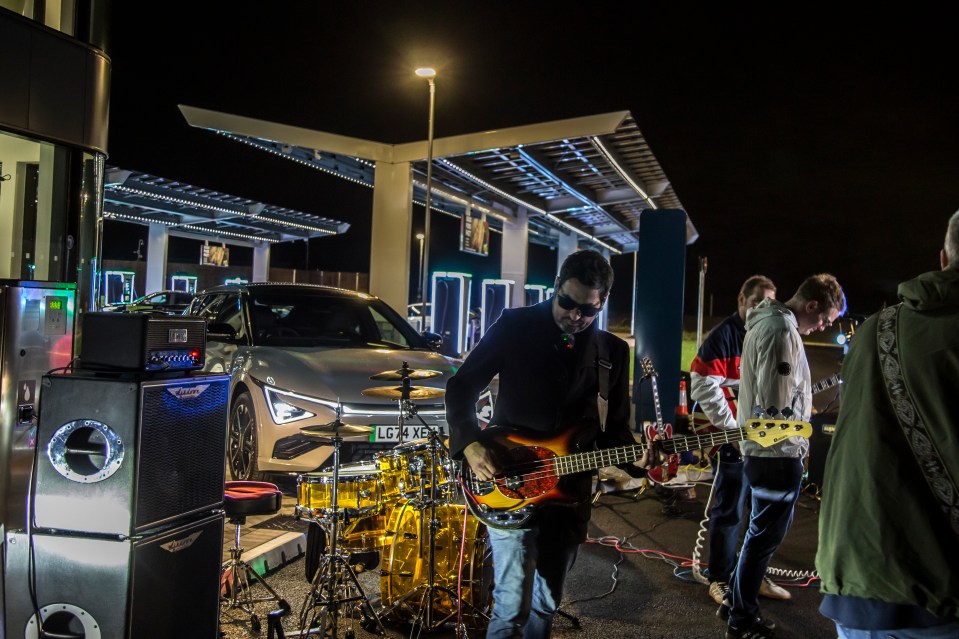 The band played at the opening of GRIDSERVE'S new electric forecourt