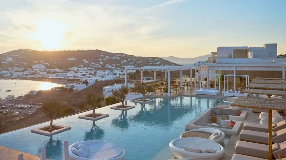 Adults-only Once in Mykonos has the ideal spot for a sundowner