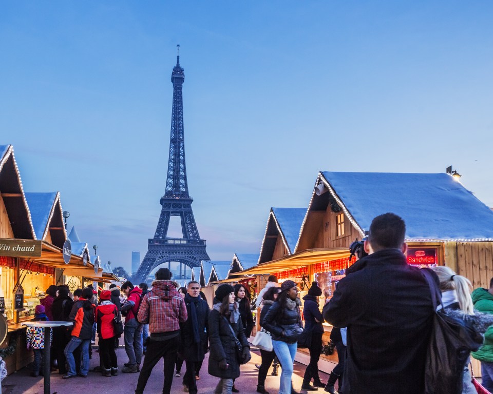 In Paris you can take in the Eiffel Tower alongside Christmas markets