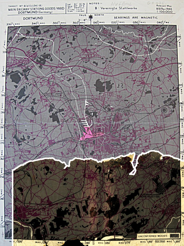 A map seems to show the intended target of the RAF plane was Dortmund