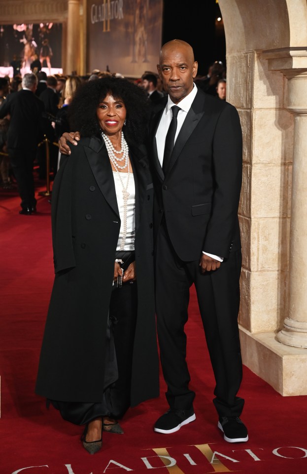 Denzel Washington, who also stars in the movie, was joined by his wife Pauletta