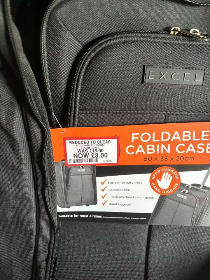 excel foldable cabin case 50 x 35 x 20cm suitable for most airlines