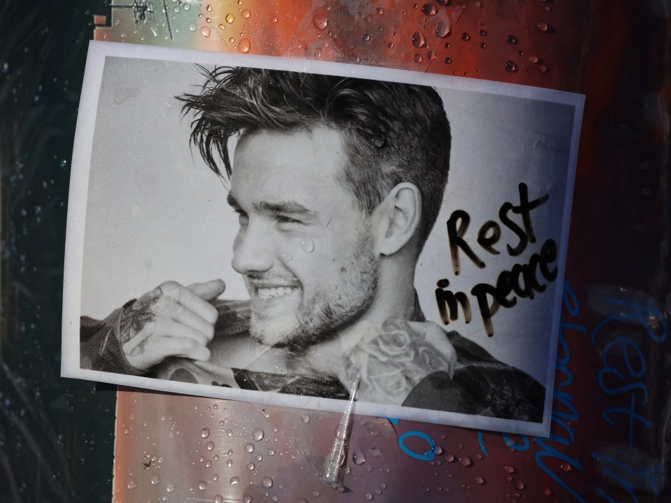 A tribute left to Liam by a fan at his funeral