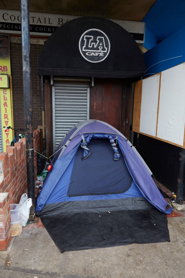 A homeless tent on the main drag in Skegness