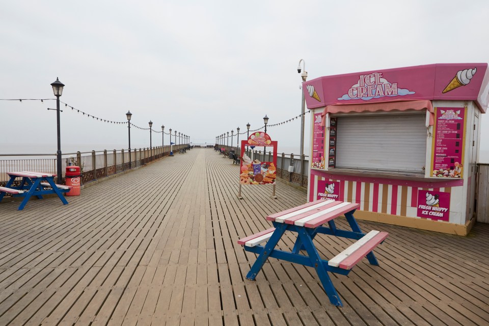 There's not a soul to be seen on the pier