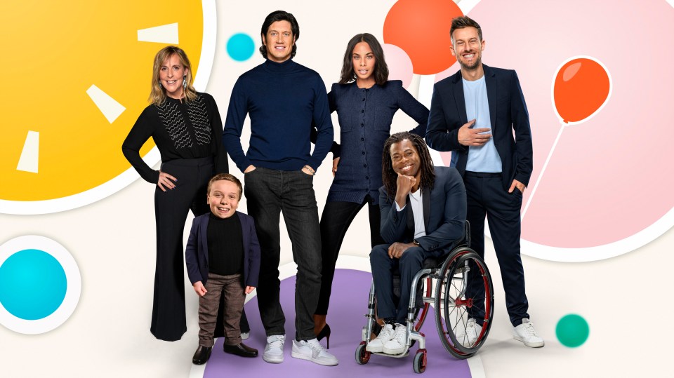 Mel Giedroyc, Lenny Rush, Vernon Kay, Rochelle Humes, Ade Adepitan, and Chris Ramsey have been announced as hosts of Children in Need