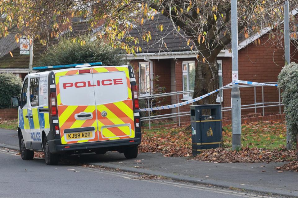 Police van outside a property on Alexandra Road, Ashington