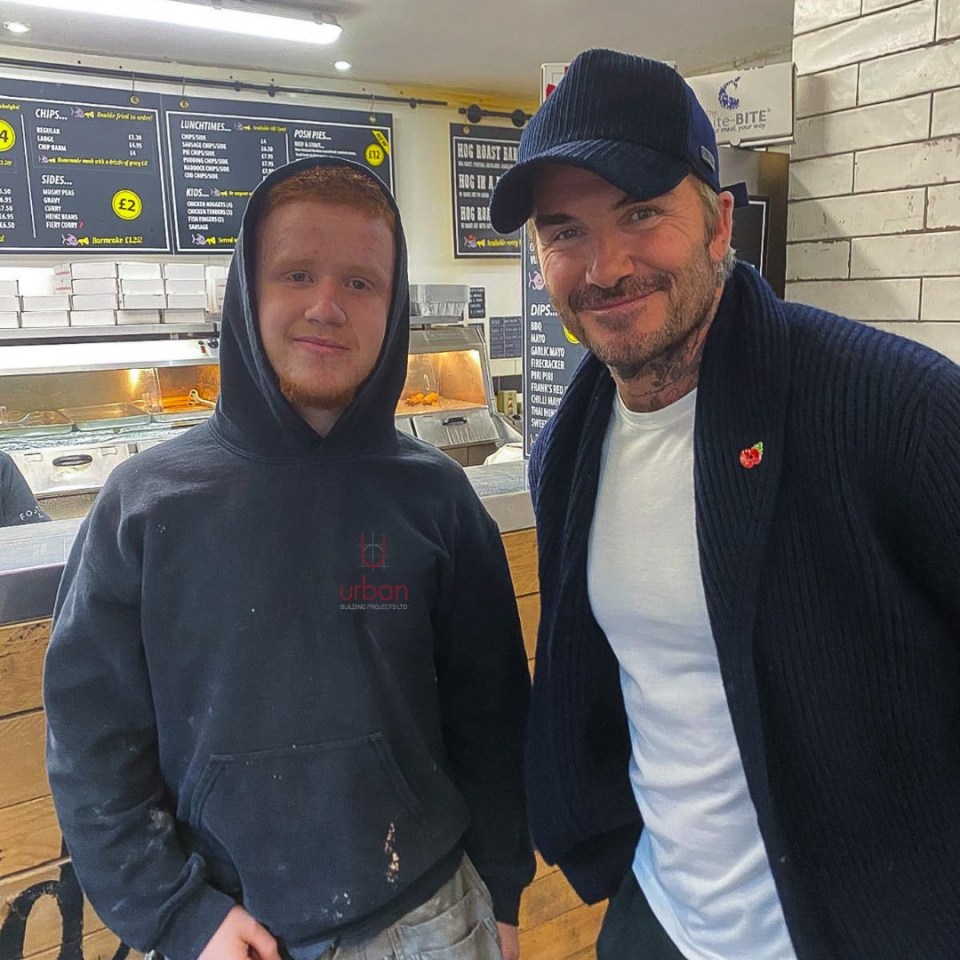 David Beckham stunned fans as he popped into a Cheshire chippy earlier this week