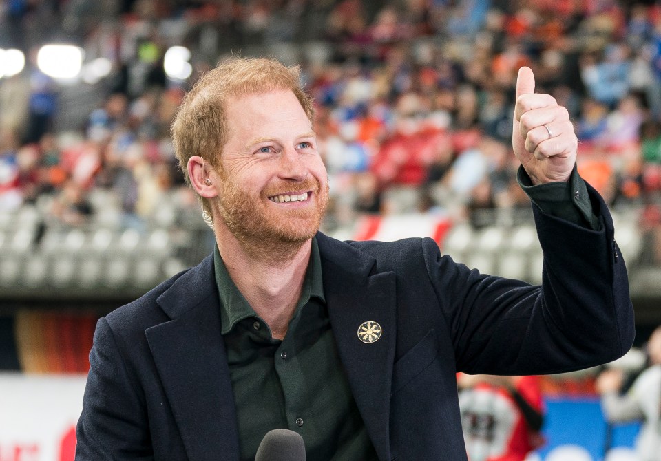 Prince Harry acknowledges fans prior to the 2024 Grey Cup in Canada