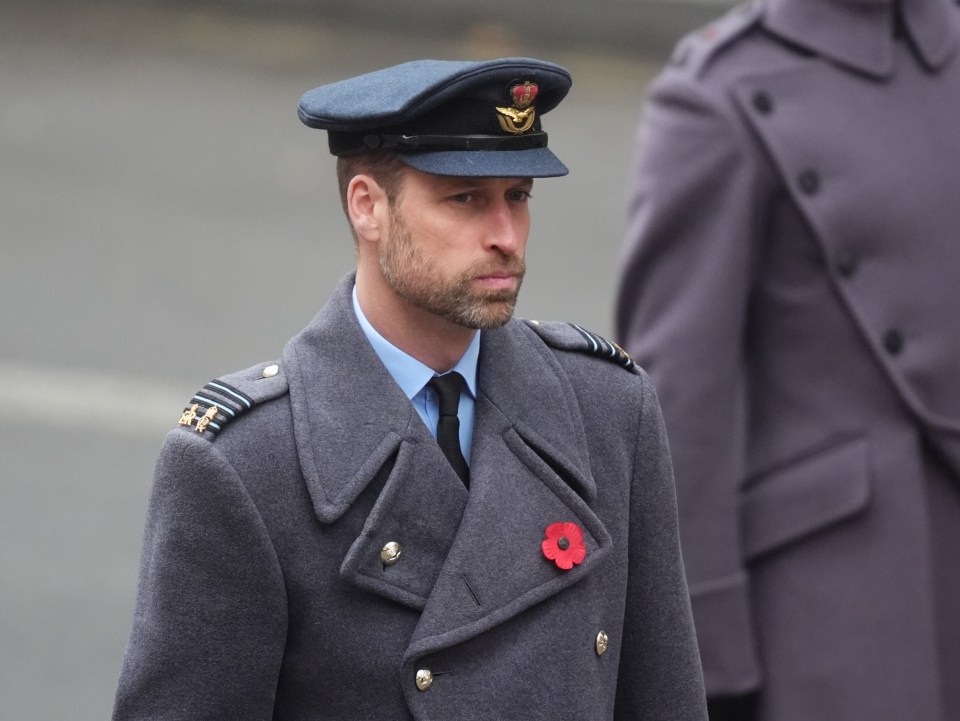 The Prince of Wales during the Remembrance Sunday service at the Cenotaph in London