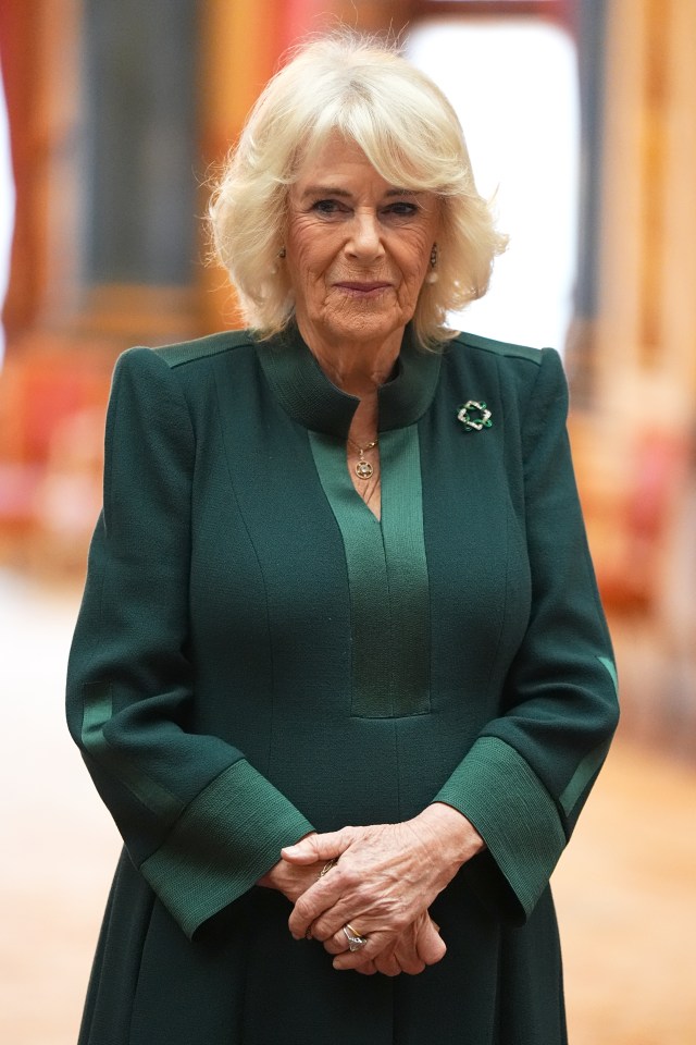 Queen Camilla during a reception for winners of the Queen’s Commonwealth Essay Competition