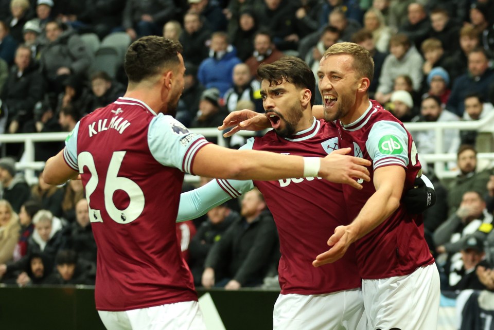 Tomas Soucek was on target as West Ham beat Newcastle 2-0