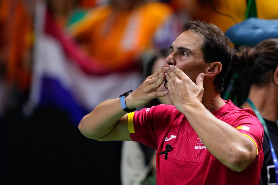 Nadal blew kisses as he made his final departure