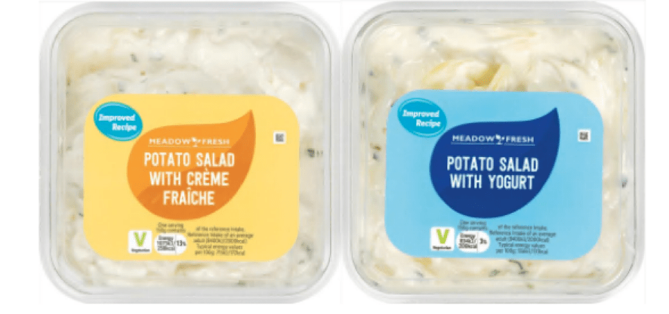 It said two kids of Meadow Fresh potato salads may contain pieces of copper and told customers not to eat them