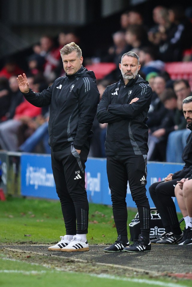 The former Man Utd star joined boss Karl Robinson in the dugout again on Saturday