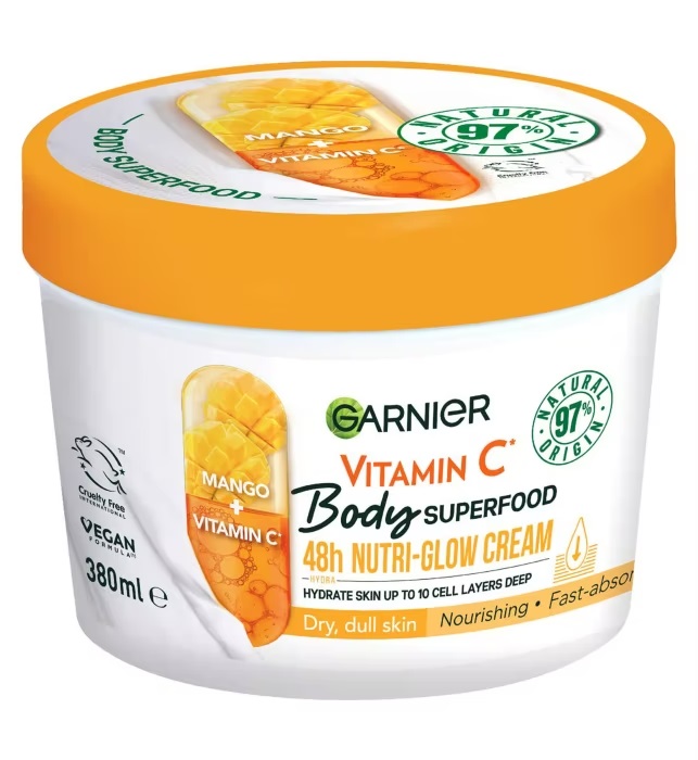 Save £3.95 on Garnier Superfood mango and vitamin C body cream at Boots