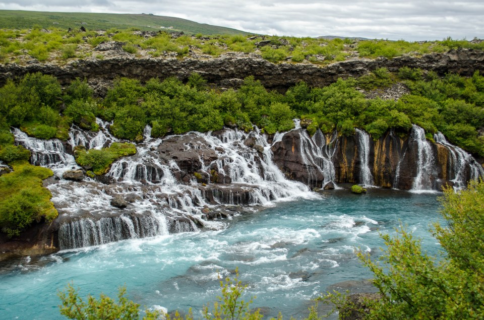 The Lava Waterfalls (Hraunfossar) are a result of a volcanic eruption from many years back