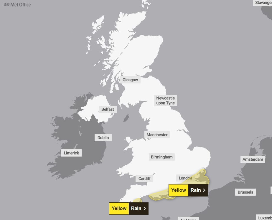 Storm Conall is expected to hit the south of the UK