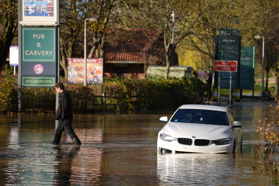 A stranded car in Northamptonshire