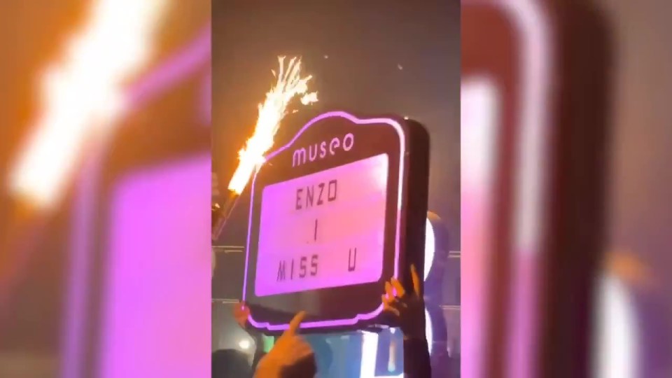 They held up a sign that read: 'Enzo I miss u'