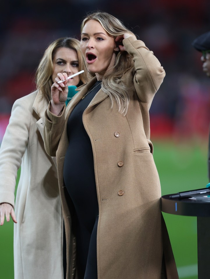 Laura Woods showed off her blossoming baby bump hosting for ITV Sport