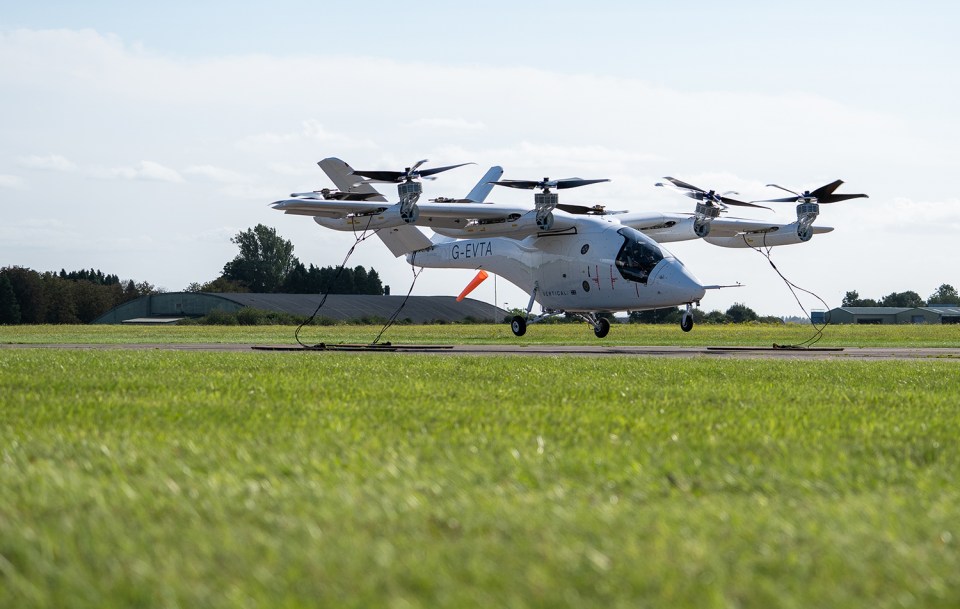 Early flight tests involve taking off while tethered to the ground