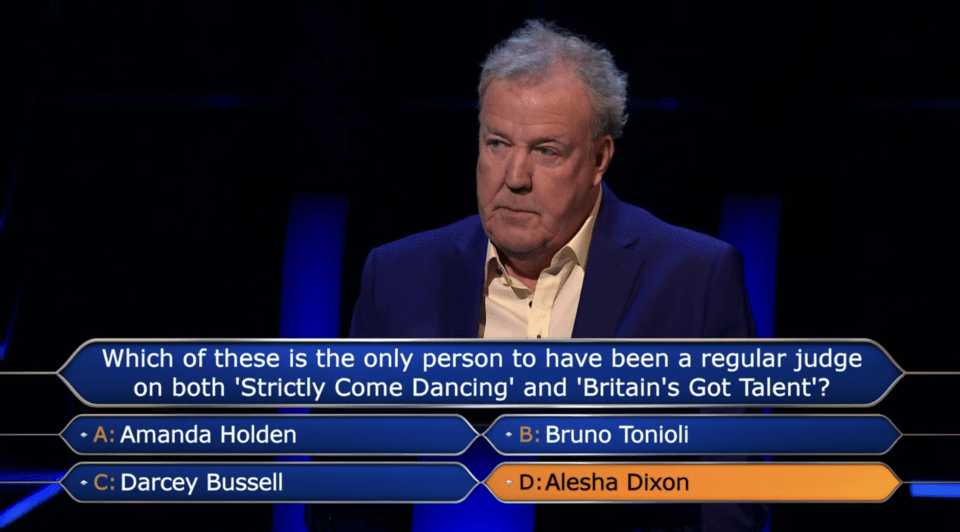 Alesha Dixon was the correct answer, but technically Bruno was also correct