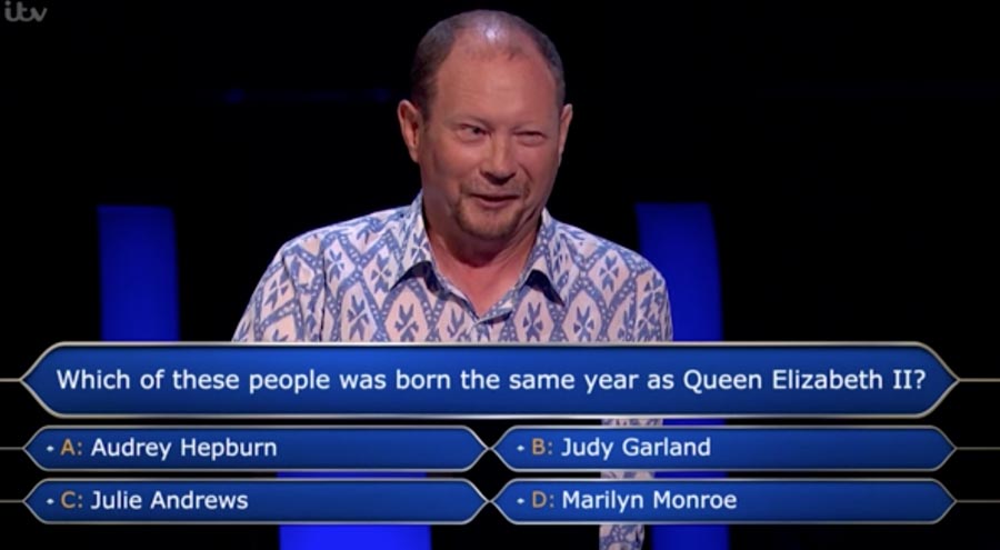 Who Wants To Be A Millionaire contestant faces the £1 million question.