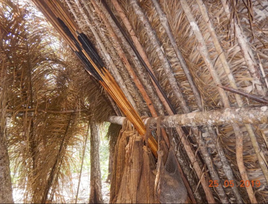 It is common to find bows and arrows in abandoned huts