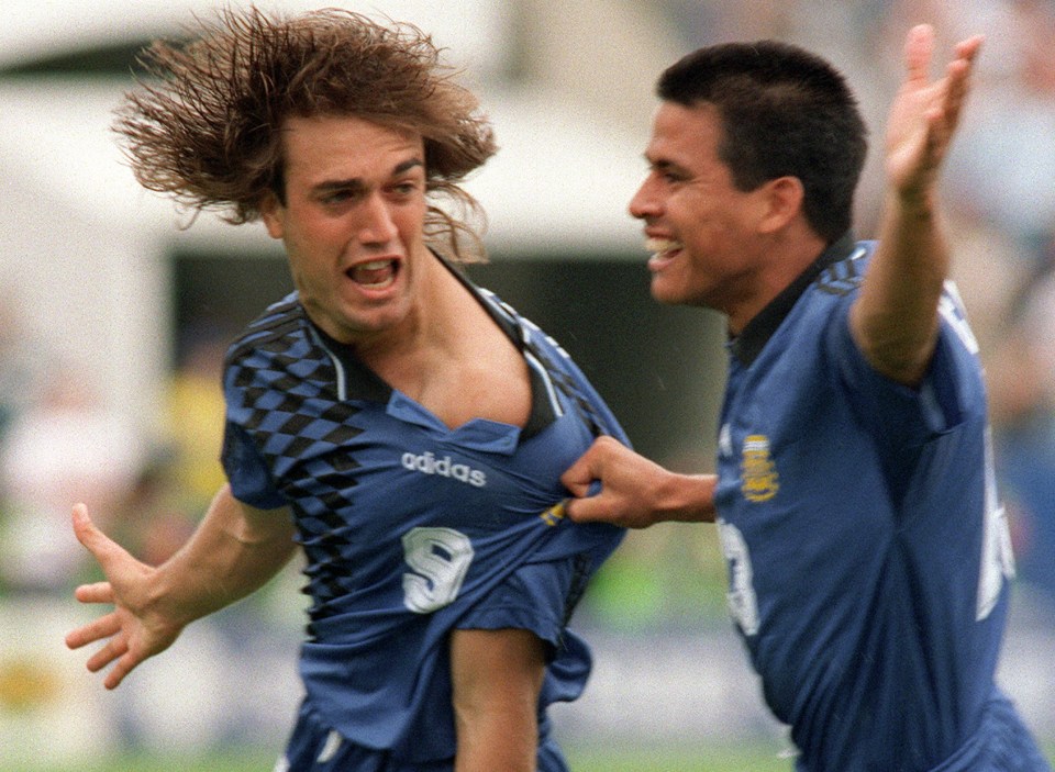 Caceres, right, played for Argentina at the 1994 World Cup where they reached the last-16