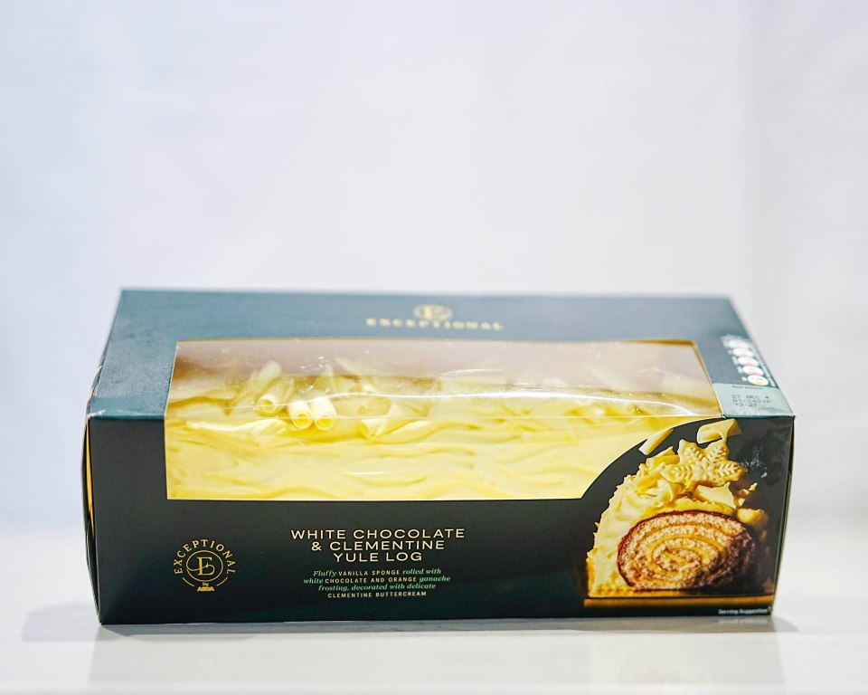 Asda's clementine and white chocolate yule log was very rich