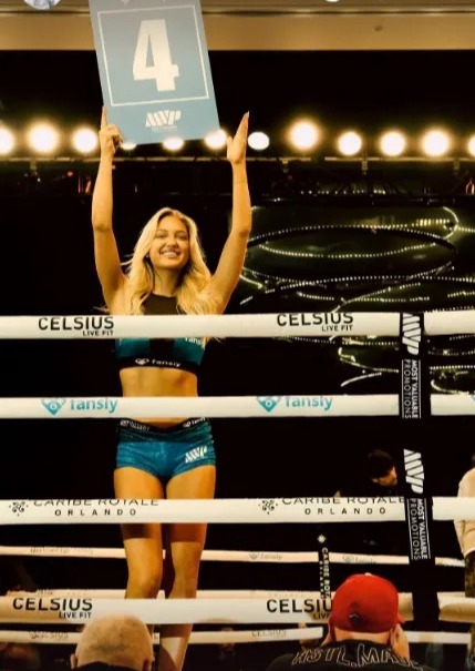 She was last on ring girl duty for Antonio Vargas' win over Winston Guerrero