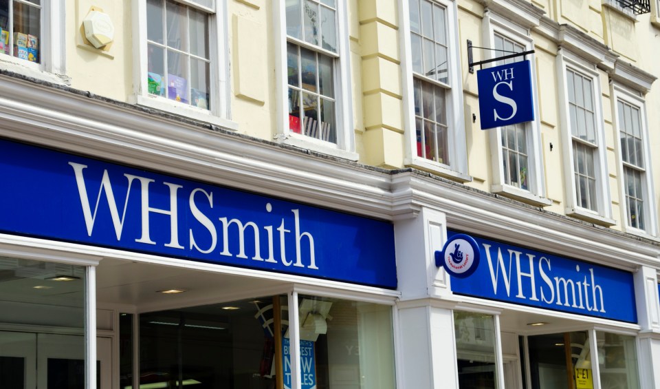 WHSmith store front in Norwich, England.