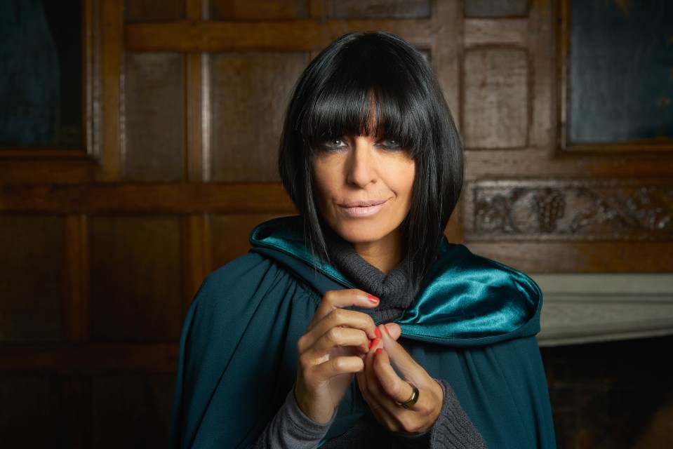 Claudia Winkleman in a teal cloak at Comic Relief 2023.