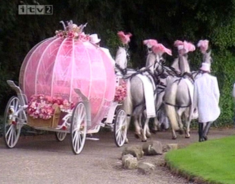 Katie travelled to the venue in a Cinderella-style carriage