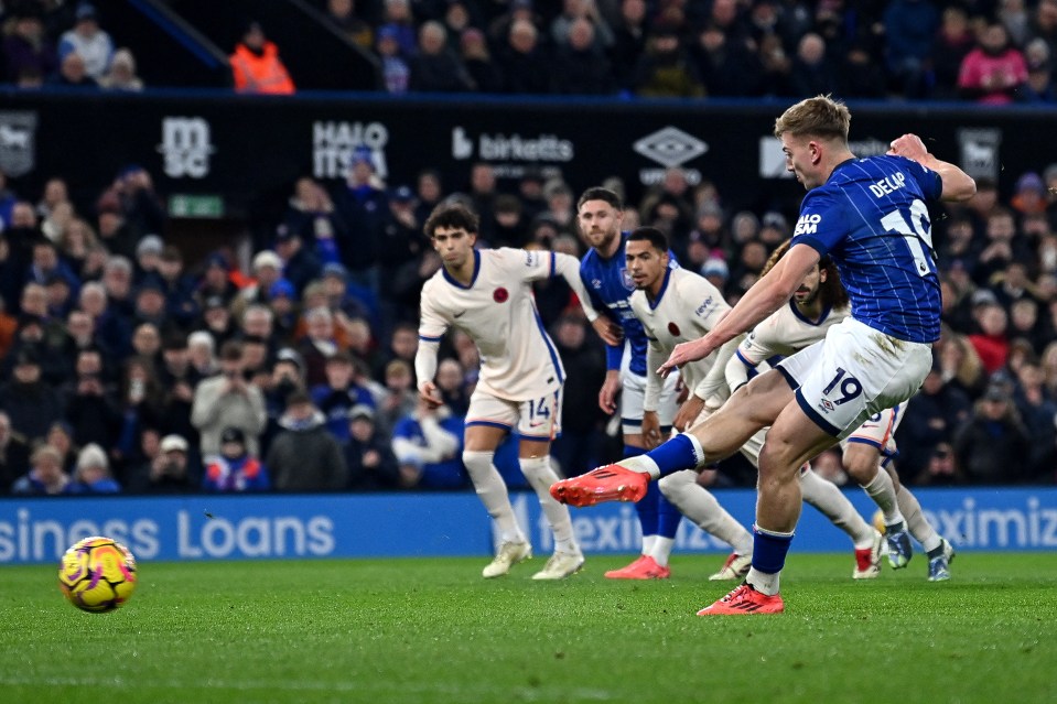 Delap fired Ipswich in front from the penalty spot