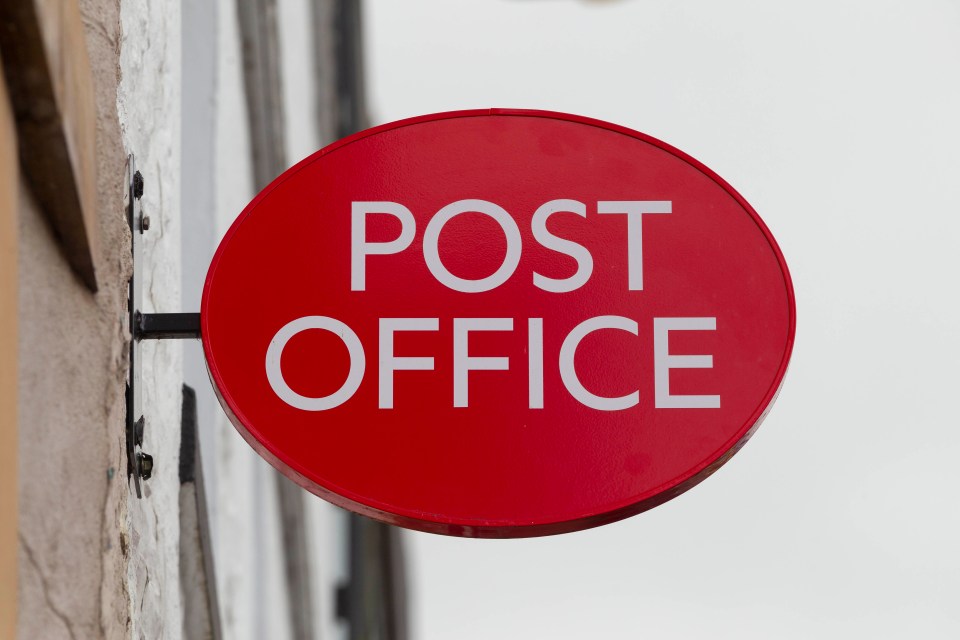 Red Post Office sign.