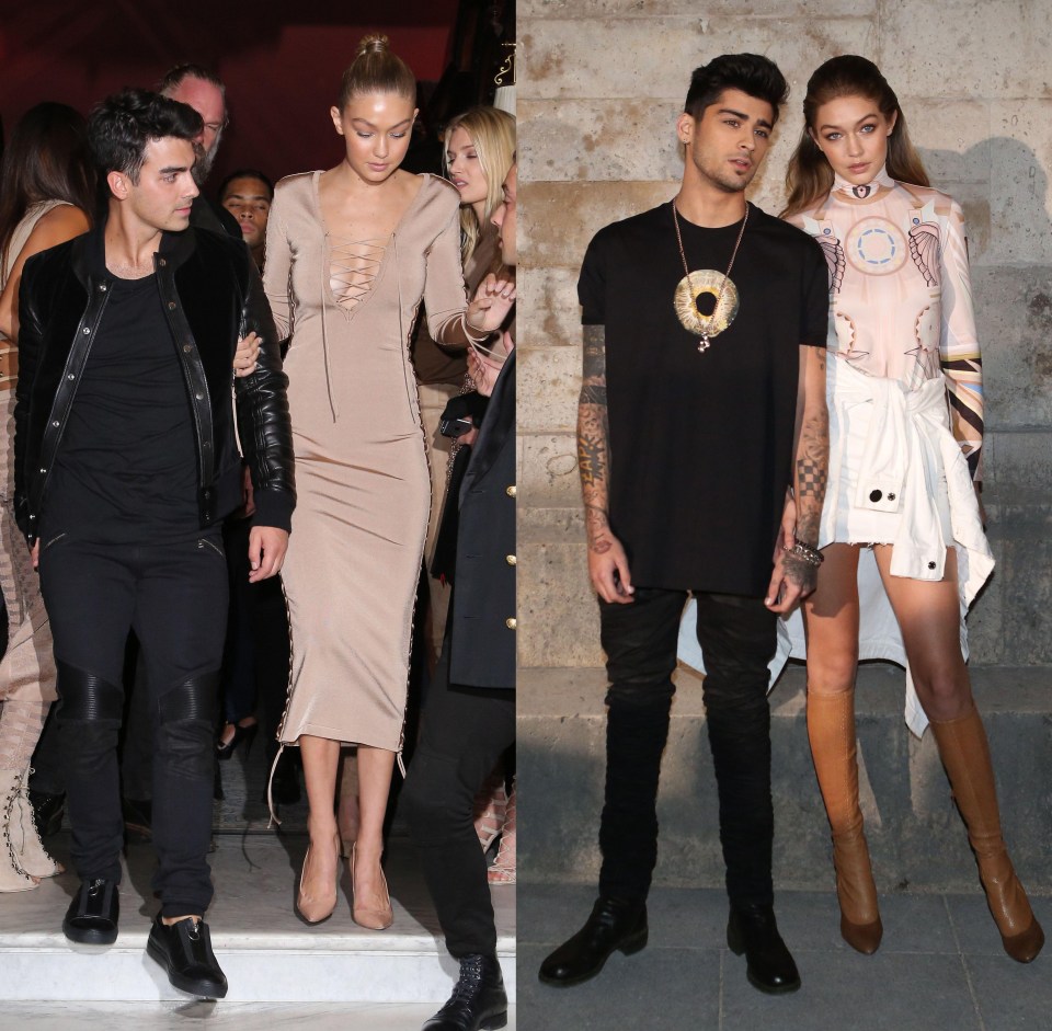 You'd be forgiven for thinking Gigi was posing with the same man in these photos