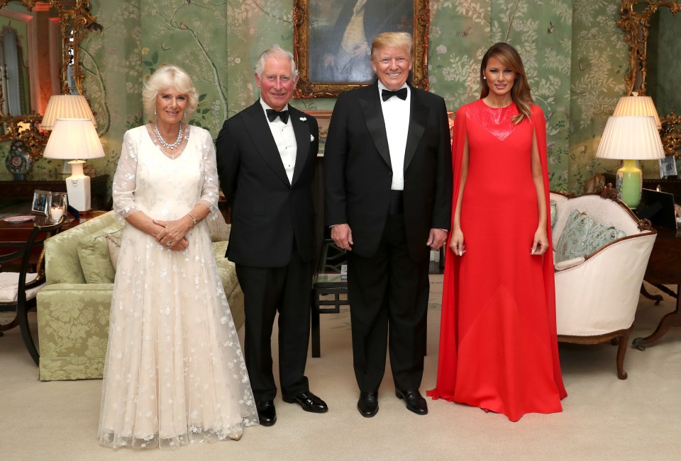 Trump & his wife Melania when they met Charles & Camilla in 2019