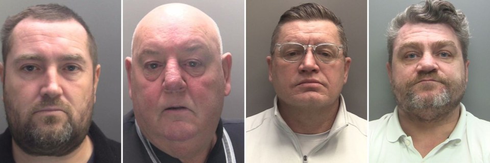 Mugshots of four men convicted in a National Crime Agency investigation of an organized crime group.