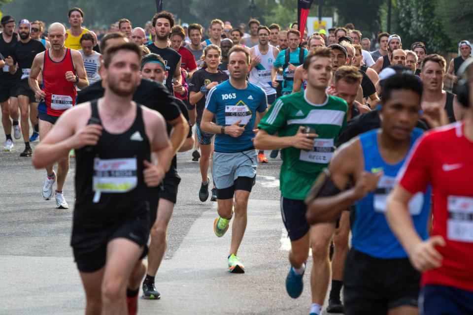 Runners in the Hackney Half Marathon in London